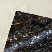 スパークリー金ゴールドブラックシック抽象芸術 きらきら光る ビーチタオル (インサイチュ)