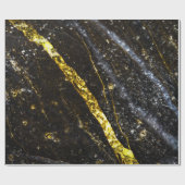 スパークリー金ゴールドブラックシック抽象芸術 ラッピングペーパー (フラット)