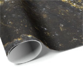 スパークリー金ゴールドブラックシック抽象芸術 ラッピングペーパー (ロールコーナー)