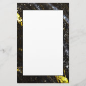 スパークリー金ゴールドブラックシック抽象芸術 便箋 (正面)