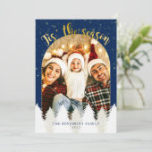 スパークリー金ゴールドブルーティズザシーズンクリスマスツリー シーズンカード (スタンド正面)