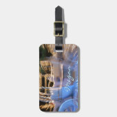 スパークリー金ゴールドブループリンセスコーチフォト名前をカスタムする ラゲッジタグ (正面縦)