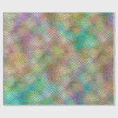 スパークリー金ゴールドレインボーライトシェブロンパターンプリント ラッピングペーパー (フラット)