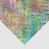 スパークリー金ゴールドレインボーライトシェブロンパターンプリント 薄葉紙 (詳細)