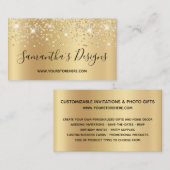 スパークリー金ゴールド紙吹雪グラデーショングリッターオンラインストア 名刺 (正面/裏面)