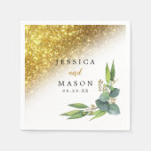スパークリー金ゴールド結婚ユーカリのカクテル スタンダードカクテルナプキン (正面)