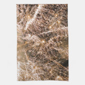 スパークリー金ゴールド花火抽象芸術 キッチンタオル (縦)