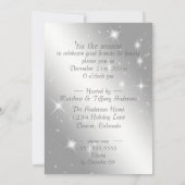 スパークリー金ゴールド&シルバーオーナメントホリデーパーティー 招待状 (裏面)