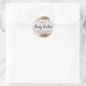 スパークリー金属金ゴールド大理石体バターラベル ラウンドシール (バッグ)