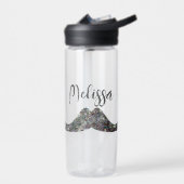 スパークリー銀のグリッタームスタヒモノグラム名 ウォーターボトル (左面)