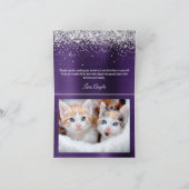 スパークリー銀グリッターダークバイオレットグラデーション箔 サンキューカード (内部)