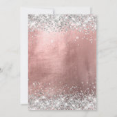 スパークリー銀グリッターバラゴールドフォイル誕生日 招待状 (裏面)