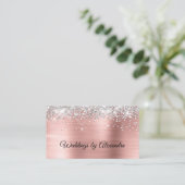 スパークリー銀グリッターバラ金ゴールドサテングラデーションフォイル 名刺 (スタンド正面)