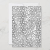 スパークリー銀グリッターホイルヒョウ印刷誕生日 招待状 (裏面)