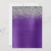 スパークリー銀グリッター王室のパープルフォイルスウィート16 招待状 (裏面)
