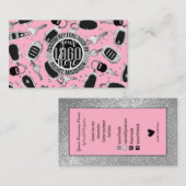 スパークリー銀グリッター鍵フォブクラフターロゴブシン 名刺 (正面/裏面)