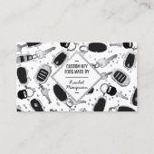 スパークリー銀グリッター鍵フォブダイヤモンドクレフター 名刺 (正面)