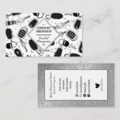 スパークリー銀グリッター鍵フォブダイヤモンドクレフター 名刺 (正面/裏面)