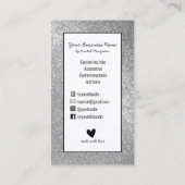 スパークリー銀グリッター鍵フォブダイヤモンドクレフター 名刺 (裏面)