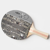 スパークリー銀ビーズモノグラム 卓球ラケット (横)