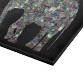 スパークリー銀モザイクグリッターゾウ カッティングボード (角)