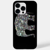 スパークリー銀モザイクグリッターゾウ Case-Mate iPhoneケース (裏面)