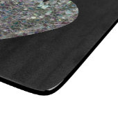 スパークリー銀モザイクグリッターハート カッティングボード (角)