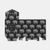 スパークリー銀モザイクグリッター象モノグラム フェイバーボックス (折り畳みなし)