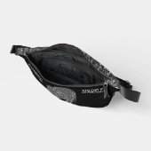 スパークリー銀象名前をカスタムするブラック ファニーパック (見開き)