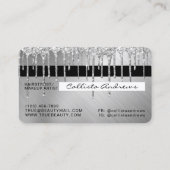 スパークリー銀金属グリッタードリップクレジット 名刺 (裏面)