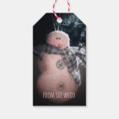 スパークリー雪だるま名前をカスタムするギフトラベル ギフトタグ (正面)