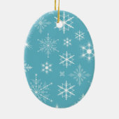スパークリー雪の結晶フォトクリスマスオーナメント セラミックオーナメント (裏面)