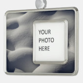 スパークリー雪山抽象芸術自然 シルバープレートフレームオーナメント (左)