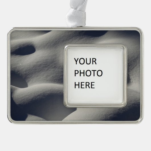 スパークリー雪山抽象芸術自然 シルバープレートフレームオーナメント (正面)