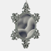 スパークリー雪山抽象芸術自然 スノーフレークピューターオーナメント (左)