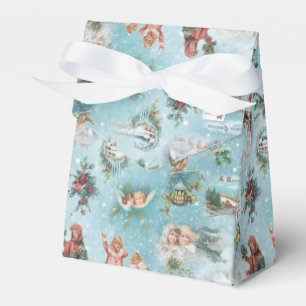 スパークリー魔法の冬のヴィンテージクリスマスコラージュ フェイバーボックス