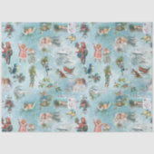 スパークリー魔法の冬のヴィンテージクリスマスコラージュ 薄葉紙 (正面)