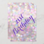 スパークリー21誕生日招待状 招待状 (正面/裏面)
