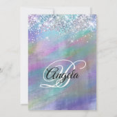 スパークリー イリデセント グリッター フォイル 40歳の誕生日 招待状 (裏面)