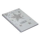 スパークリー・シルバー・スターズがパーソナライズ ノートブック (右側)