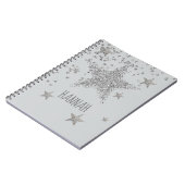 スパークリー・シルバー・スターズがパーソナライズ ノートブック (左側)