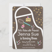 スパークリー スプリンクル カップケーキ デコレーション バースデー 招待状 (正面)