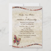 スパークリー・バタフライレース&パーチメント結婚ズ 招待状 (正面)