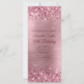 スパークリー ピンク グリッターとホイル 50歳の誕生日 招待状 (正面)