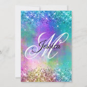 スパークリー・マーメイド・グリッター・フォイル 50歳の誕生日 招待状 (裏面)