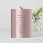 スパークリー メタリック ゴールド ブラック コンフェッティ マーブ ピンク 招待状 (スタンド正面)