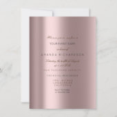 スパークリー メタリック ゴールド ブラック コンフェッティ マーブ ピンク 招待状 (正面)