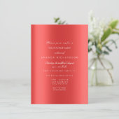 スパークリー メタリック ゴールド ブラック コンフェッティ ルビー レッド 招待状 (スタンド正面)