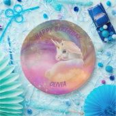 スパークリー·レインボー·ユニコーン ペーパープレート (パーティー)