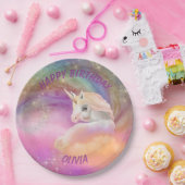 スパークリー·レインボー·ユニコーン ペーパープレート (パーティー)